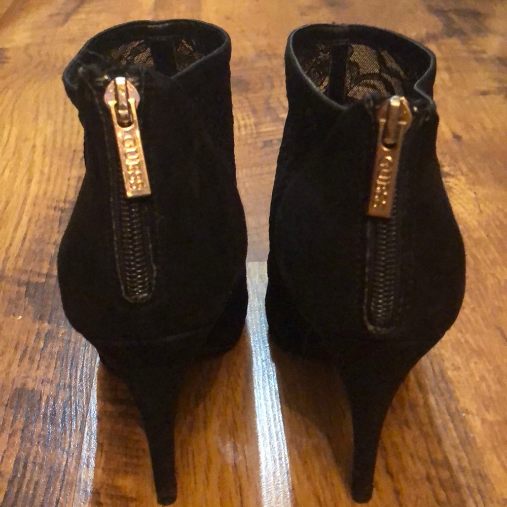 Black lace guess booties